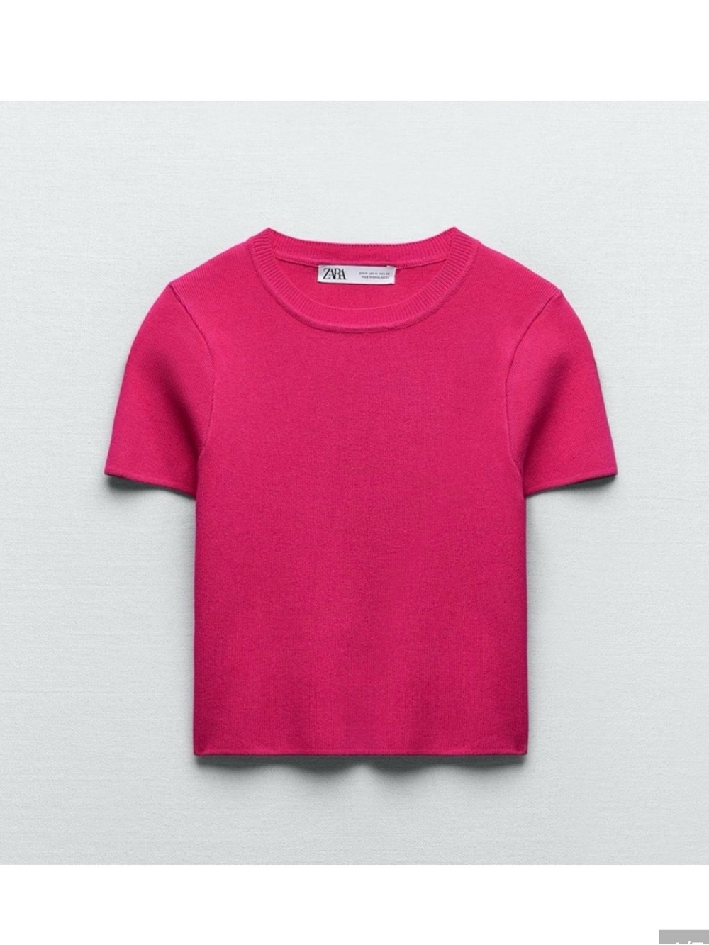 Zara Short Sleeve Sweater Tee in Bright Pink Sz XL
